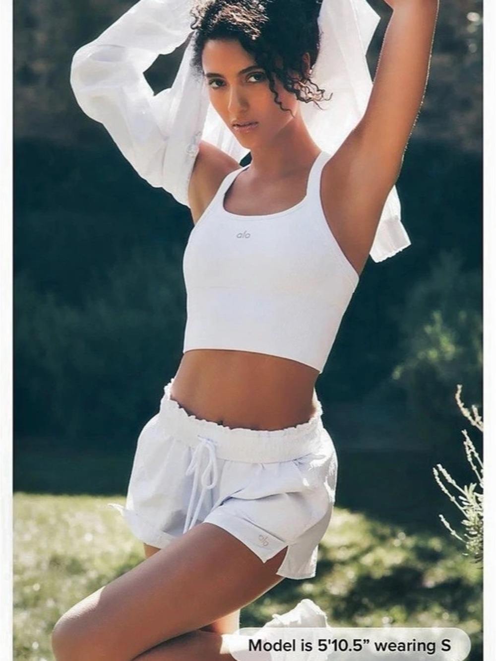 alo Seamless Ribbed Favorite Bra Tank Ribbed Crop Tank in White Size XS